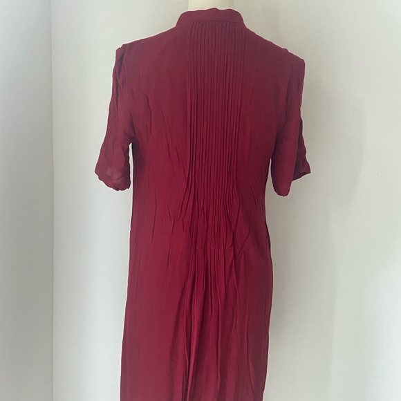 NWT Old Navy cute blouson rich red mini dress w/pleating and fully lined. - Picture 2 of 8
